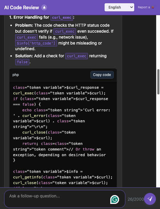 Enhanced Code Display with Syntax Highlighting