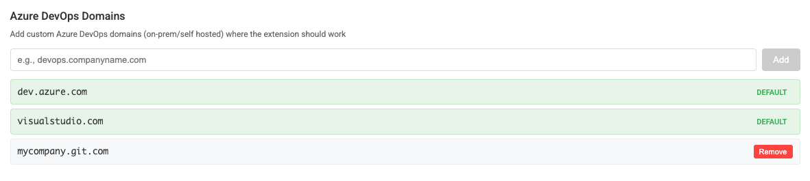 ThinkReview Azure DevOps custom domain configuration screenshot