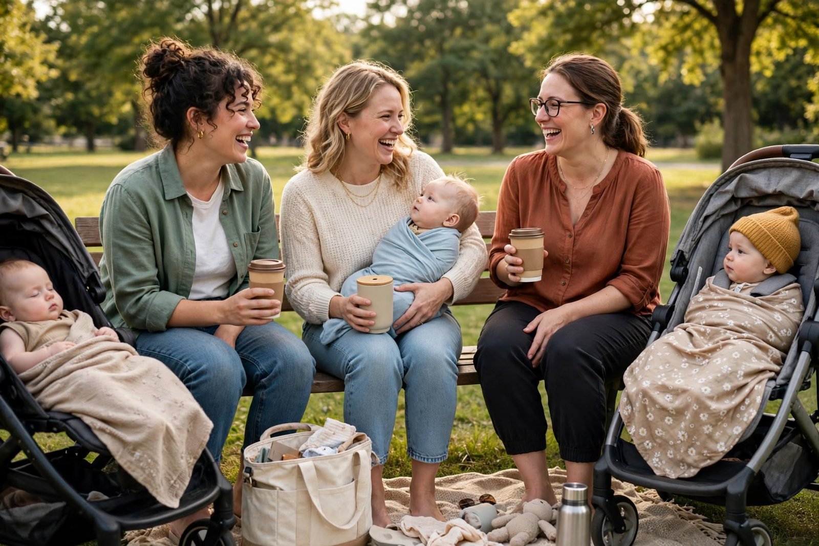 mom friends and babies