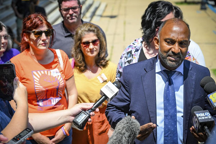 Thiru Vignarajah engaging with the community