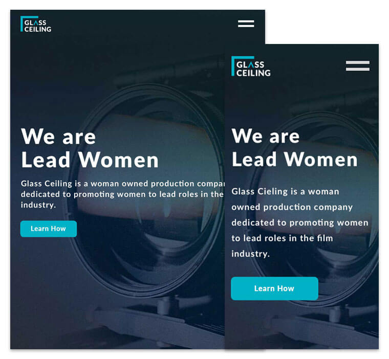 Glass Ceiling Mobile Landing Pages Glass Ceiling Landing Pages tablet and mobile sized