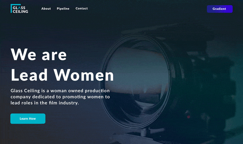 Scrolling through glass ceiling landing page