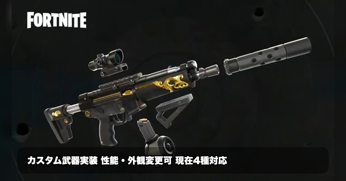 UEFNで自由に武器を“カスタム”！新機能でアサルト・ショットガン・SMG・ピストル…