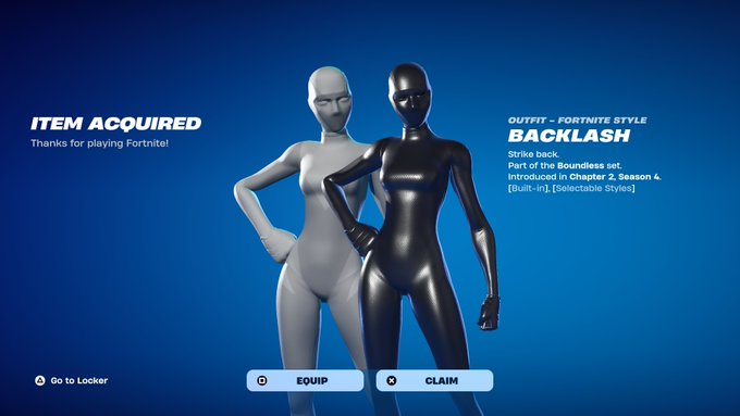 フォートナイトの黒白スーパーヒーロースキン入手方法 BACKLASHはショップ販売、競技では使用制限あり