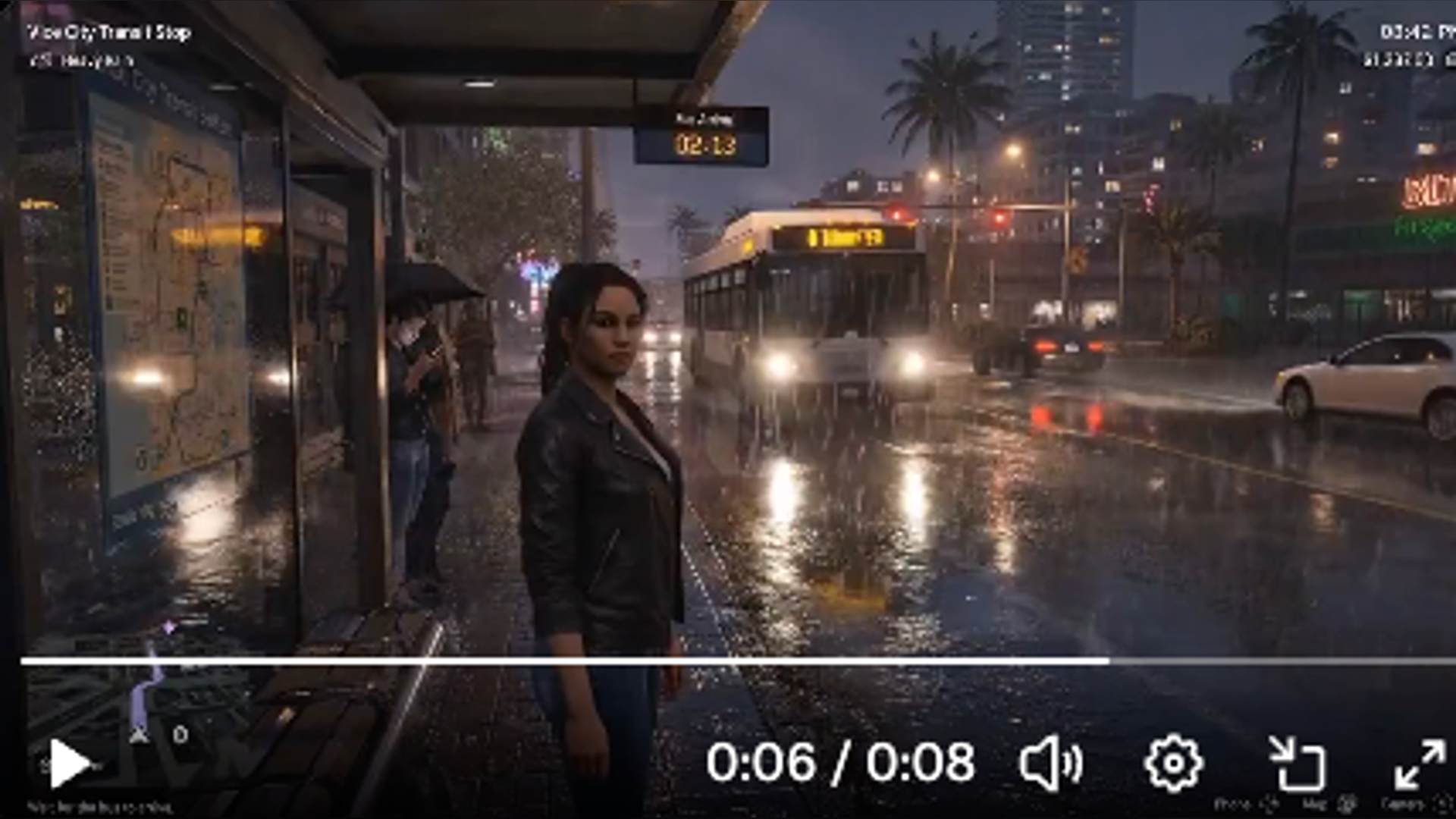 GTA 6のルシアが雨の中でバス待ちとされる投稿が拡散、公式設定との関係は要確認｜GTA6最新情報・リーク情報まとめサイト