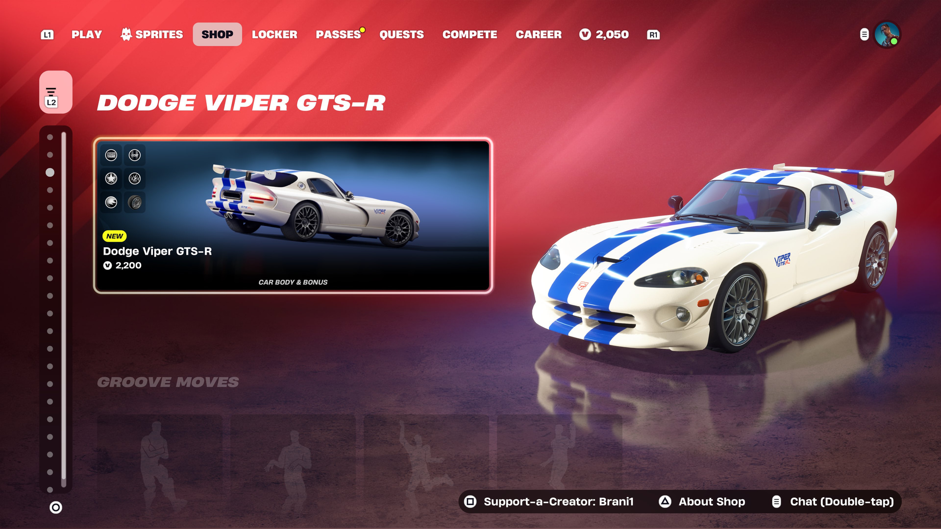 フォートナイトにダッジ・バイパー GTS-R車体が登場、アイテムショップで販売開始