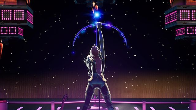 ステージでロックするLady Gagaの一瞬