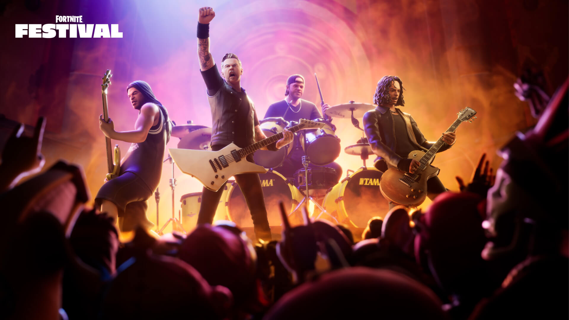 フォートナイトFestivalシーズン4のMetallicaコスチュームとバトルステージ