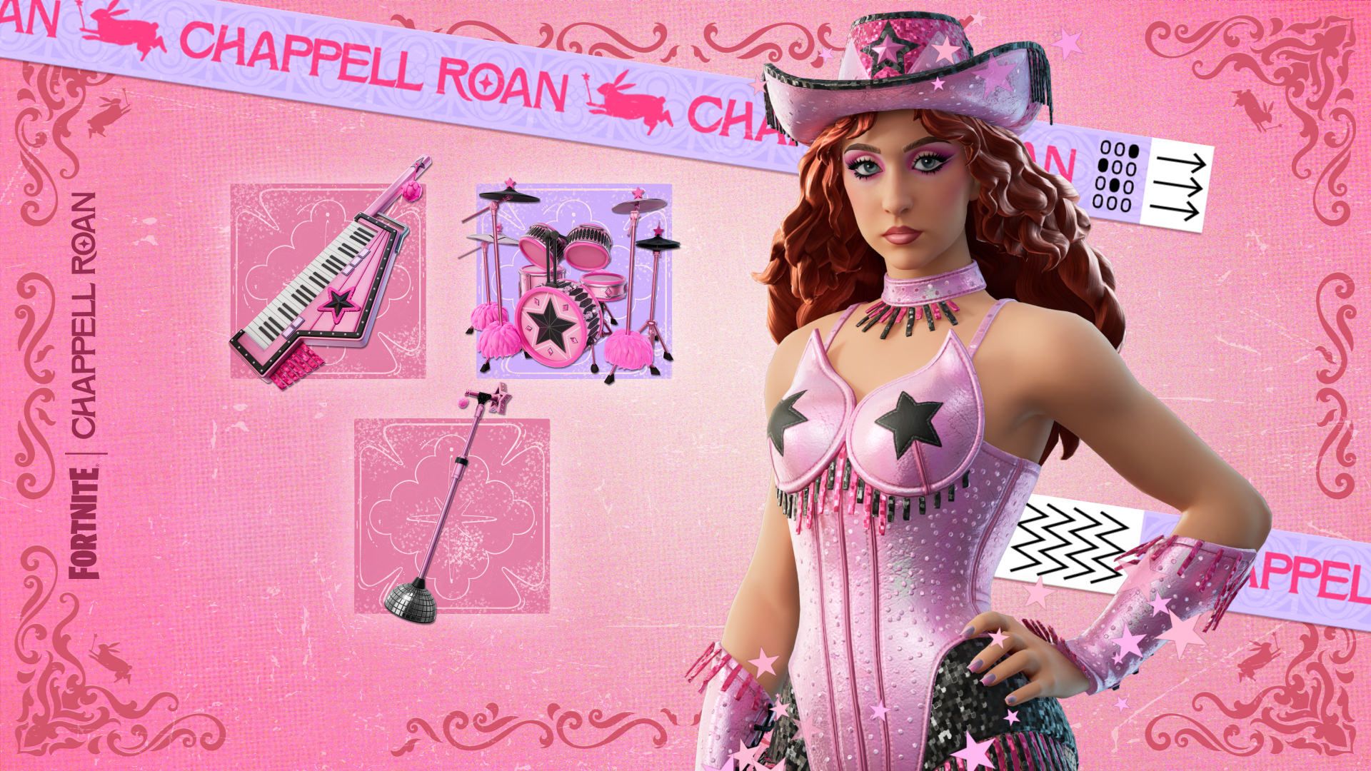 バックアクセサリー「Pink Ponyスター」とRoan・オブ・アークコスチューム