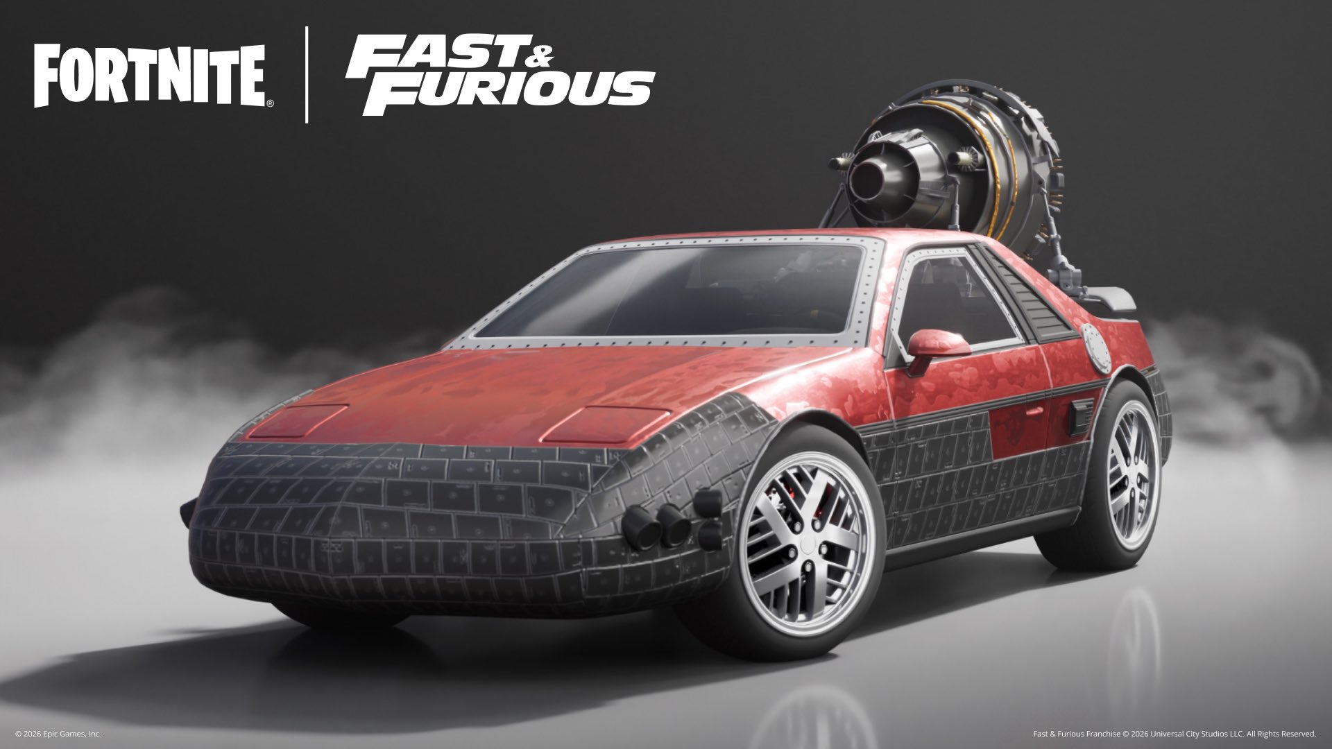 映画『ワイルド・スピード9』のポンティアック・フィエロが修理工場に入庫しされました！ Chapter 7 Season 2/映画『ワイルド・スピード』に登場するポンティアック・フィエロのファイルがフォートナイトに追加されました 2