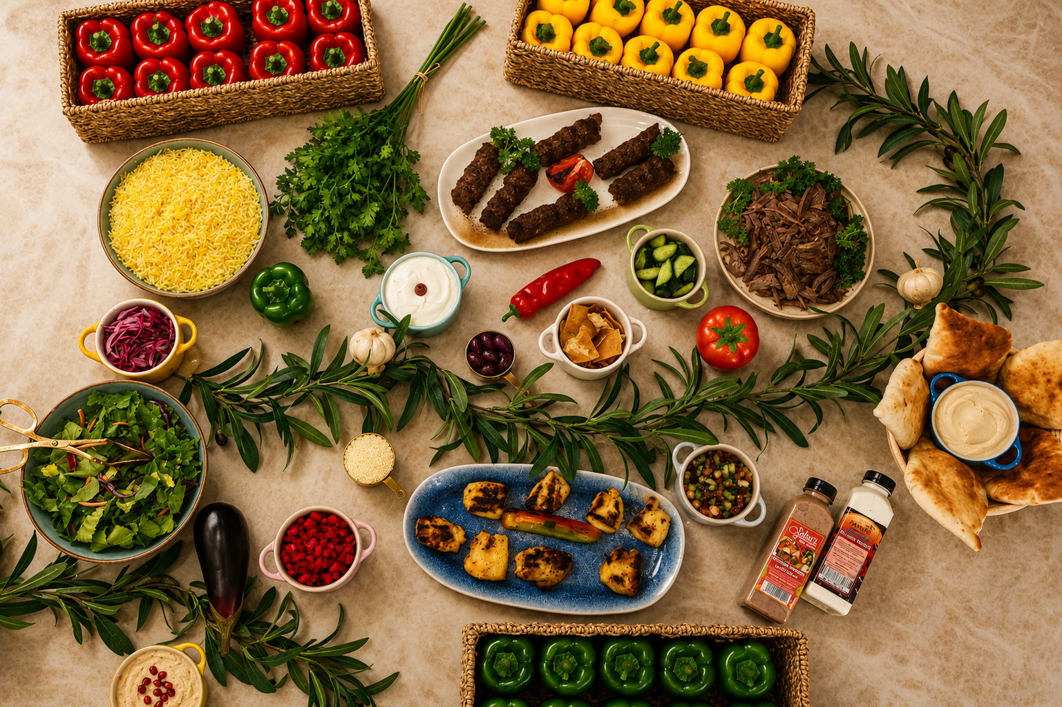 Catering bowls and spreads