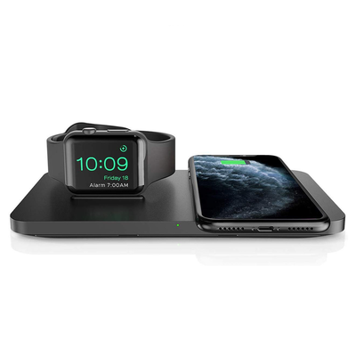 Seneo 2-in-1 Dual Wireless Charging Pad with Apple Watch Stand