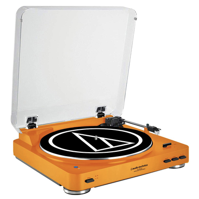 Take $10 off Audio-Technica's orange stereo turntable system at BuyDig