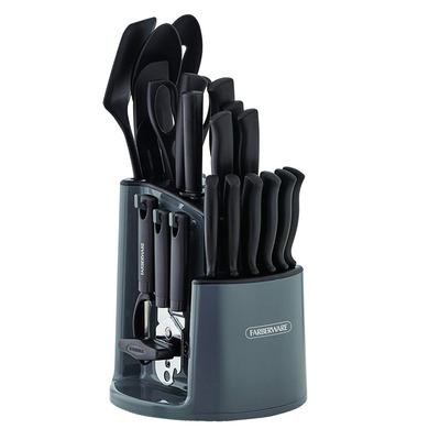 Farberware 30-piece Spin-and-Store Knife and Kitchen Tool Set