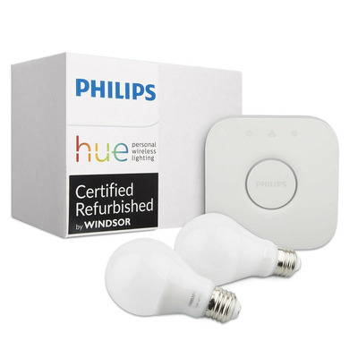 Philips Hue White A19 60W 2nd-Gen Starter Kit (Certified Refurbished)
