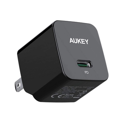 Aukey Minima 18W USB-C fast charger with foldable plug