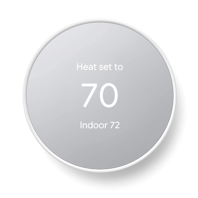 Google Nest smart programmable thermostat snow