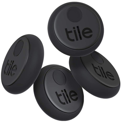 Tile Sticker 4-pack black adhesive Bluetooth trackers