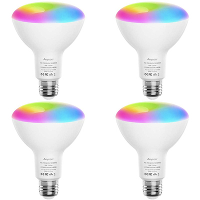Aoycocr BR30 dimmable LED multi-color smart bulbs 4-pack