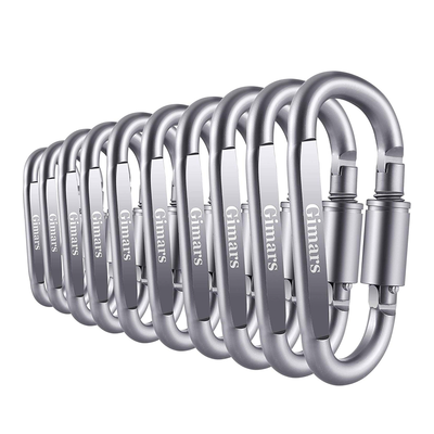 Gimars Durable Screw Locking Carabiner Clips (10-pack)