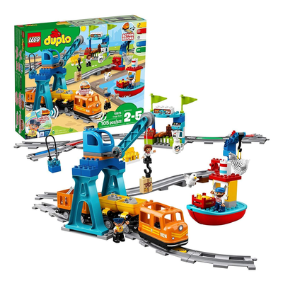 LEGO Duplo Cargo Train Battery-Operated Building Blocks Set