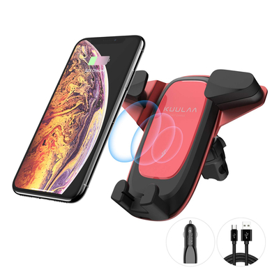 Kuulaa Qi Wireless Charging Car Mount with USB Car Charger