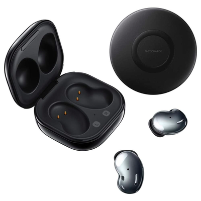 Samsung Galaxy Buds Live with Wireless Charging Pad Bundle