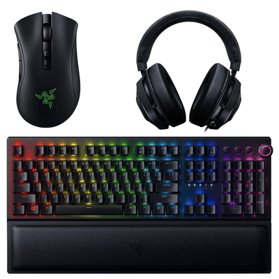 Razer Gaming accessories including mice, keyboards, and more