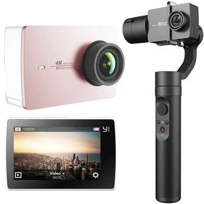 Yi 4K action camera and 3-axis gimbal stabilizer kit