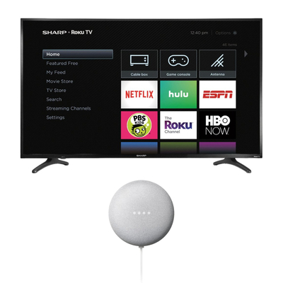 Sharp 50-inch Roku Smart TV + Google Nest Mini