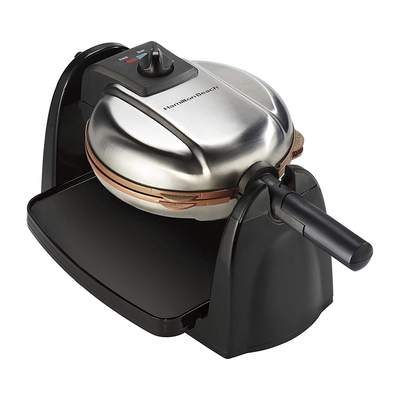 Hamilton Beach copper ceramic 7-inch Flip Belgian Waffle Maker