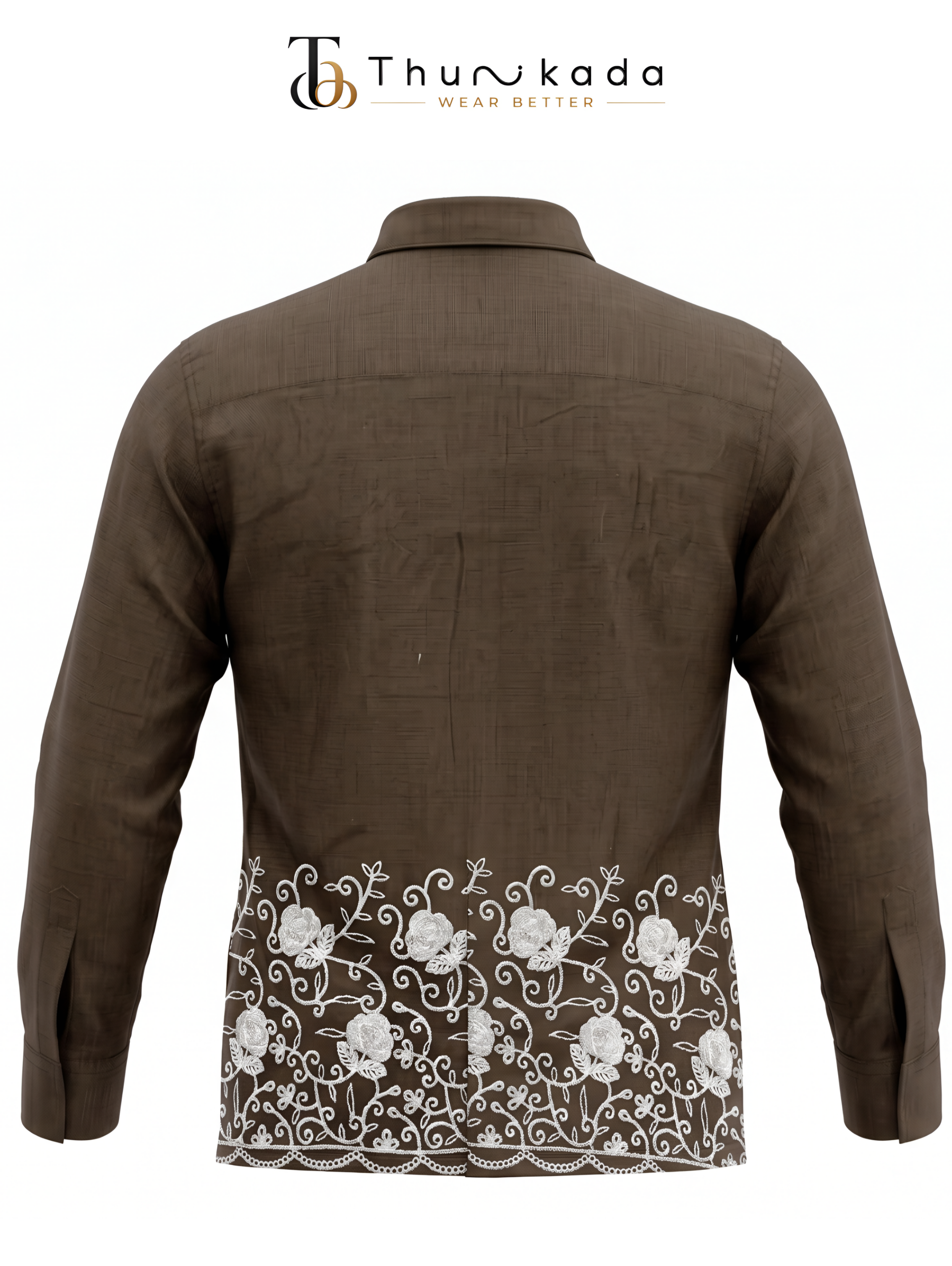 Embroidery Floral Hem Casual Shirt thumbnail 3