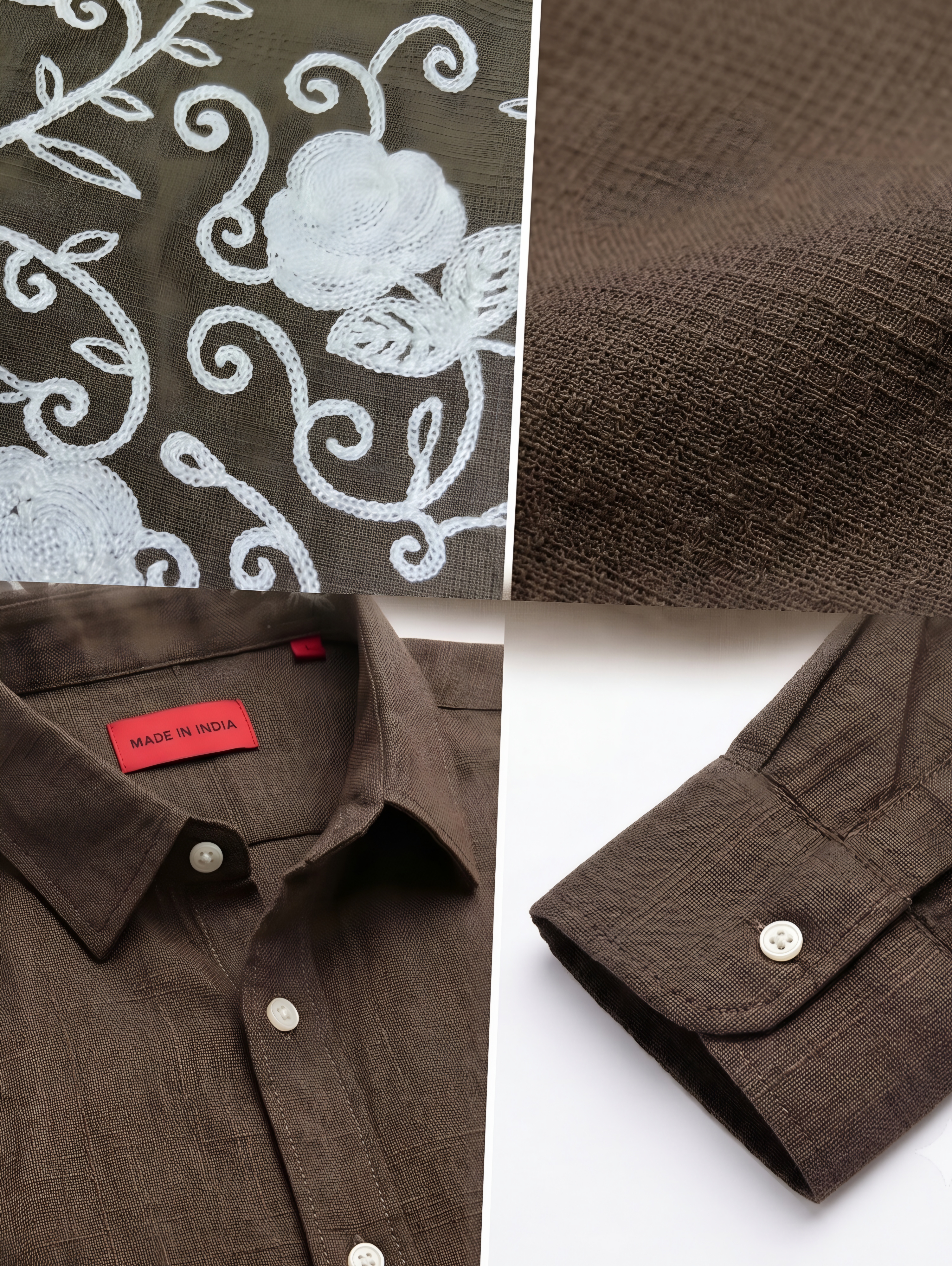 Embroidery Floral Hem Casual Shirt thumbnail 2
