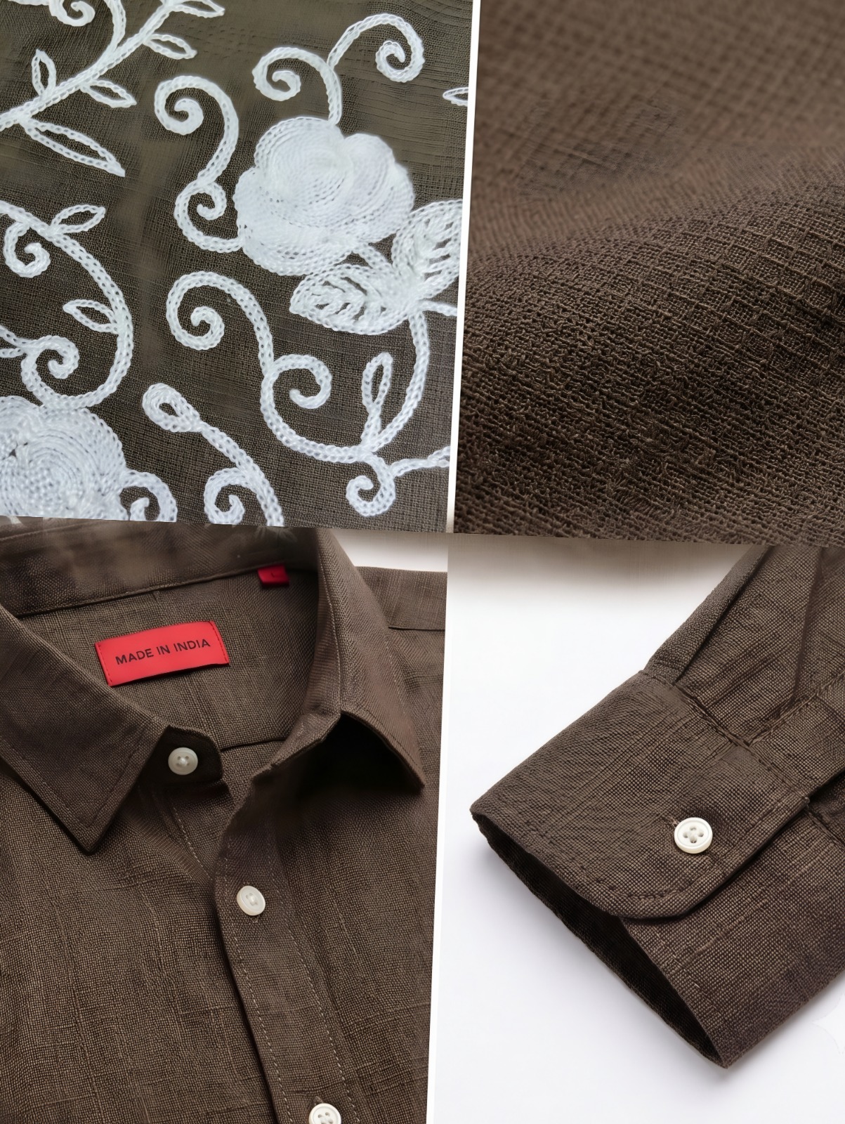 Embroidery Floral Hem Casual Shirt thumbnail 2