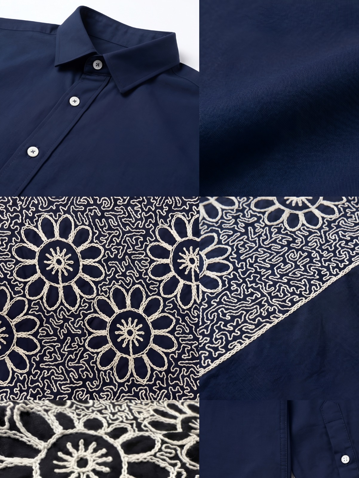Ethnic Mandala Border Shirt - Navy Blue thumbnail 2
