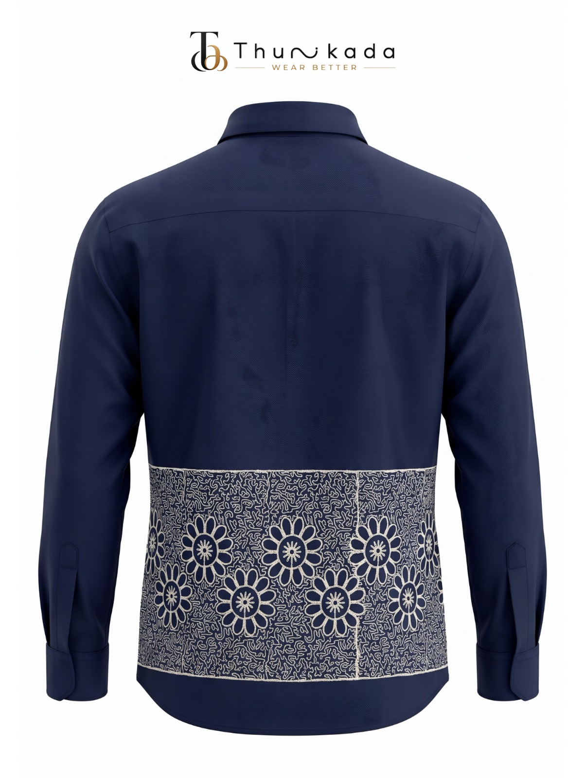 Ethnic Mandala Border Shirt - Navy Blue thumbnail 3