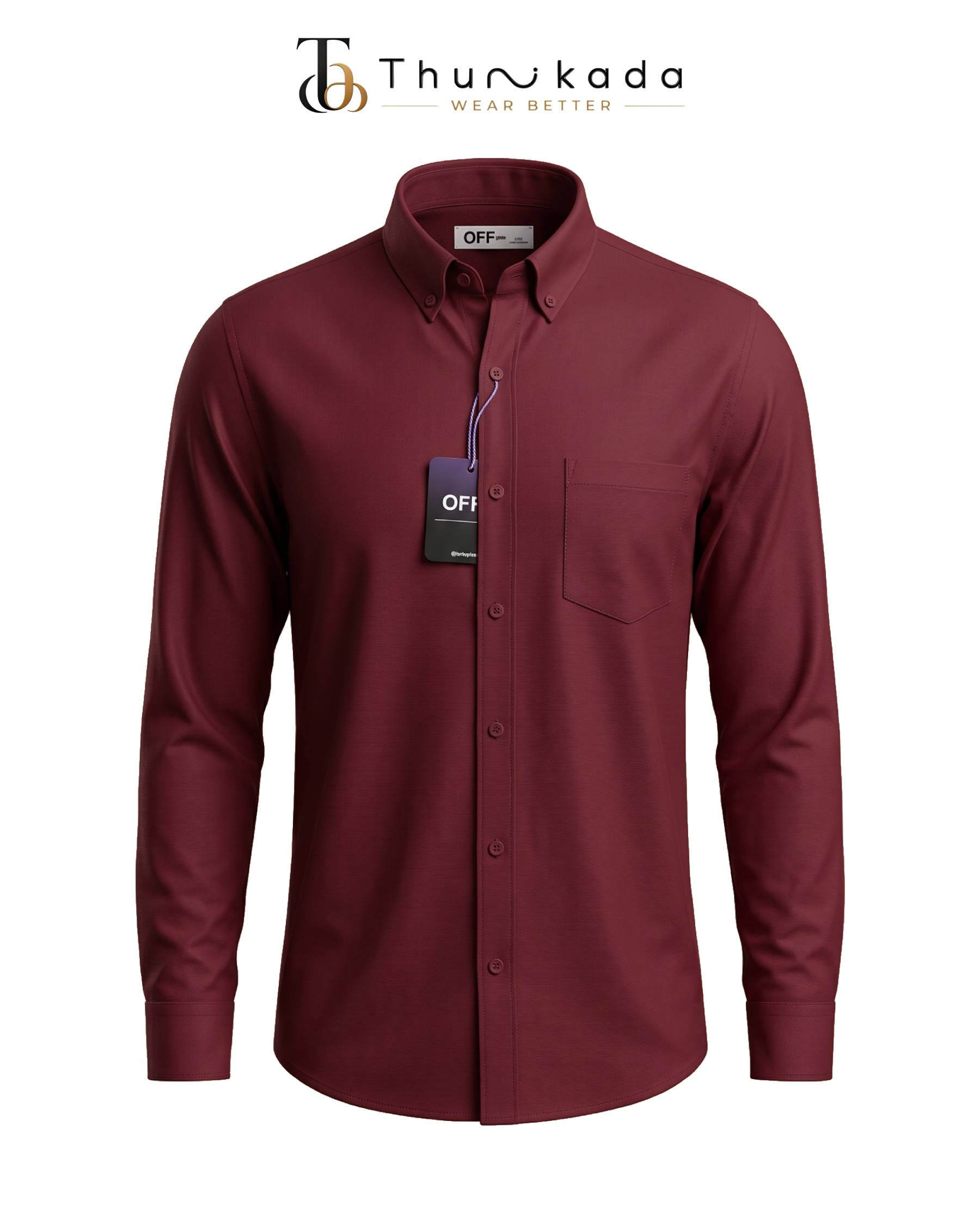 Poly-Lycra Full-Sleeve Shirt (Maroon)
