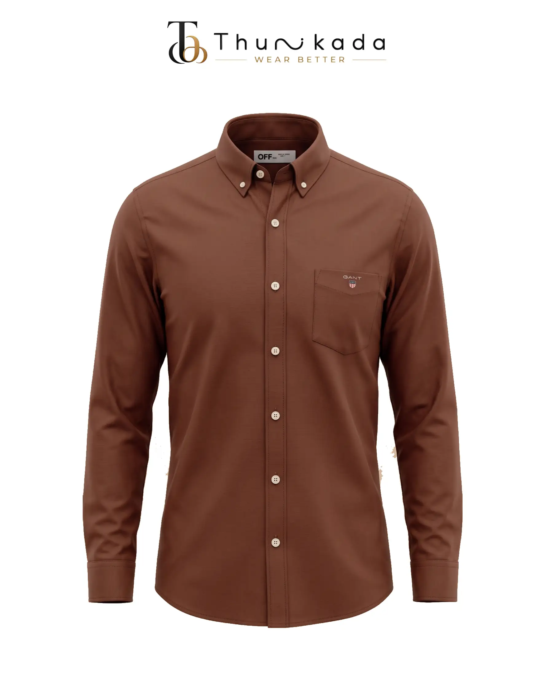 Poly-Lycra Full-Sleeve Shirt (Brown) thumbnail 1