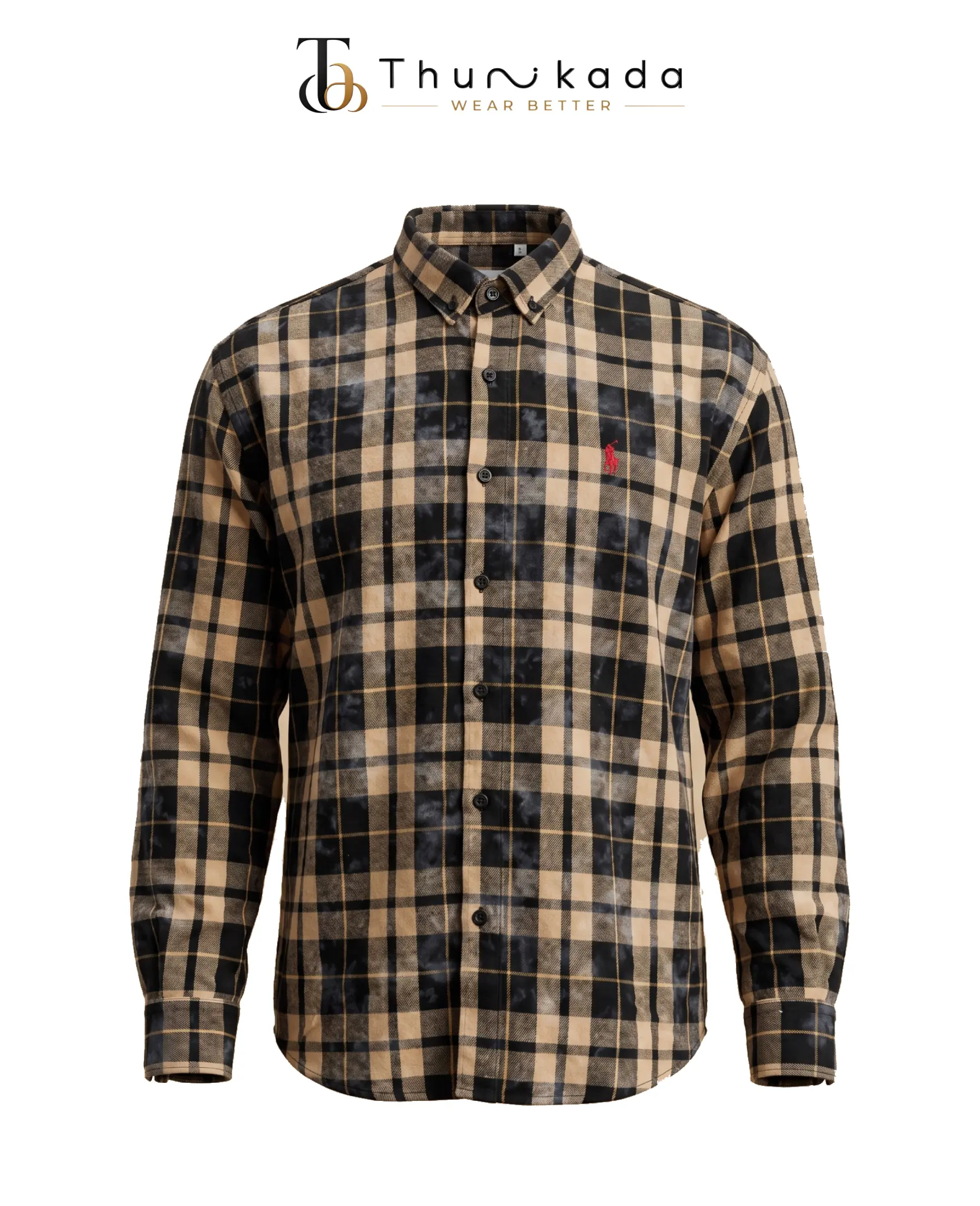 Acid Wash - Grid Shirt(Khaki & Espresso) thumbnail 1