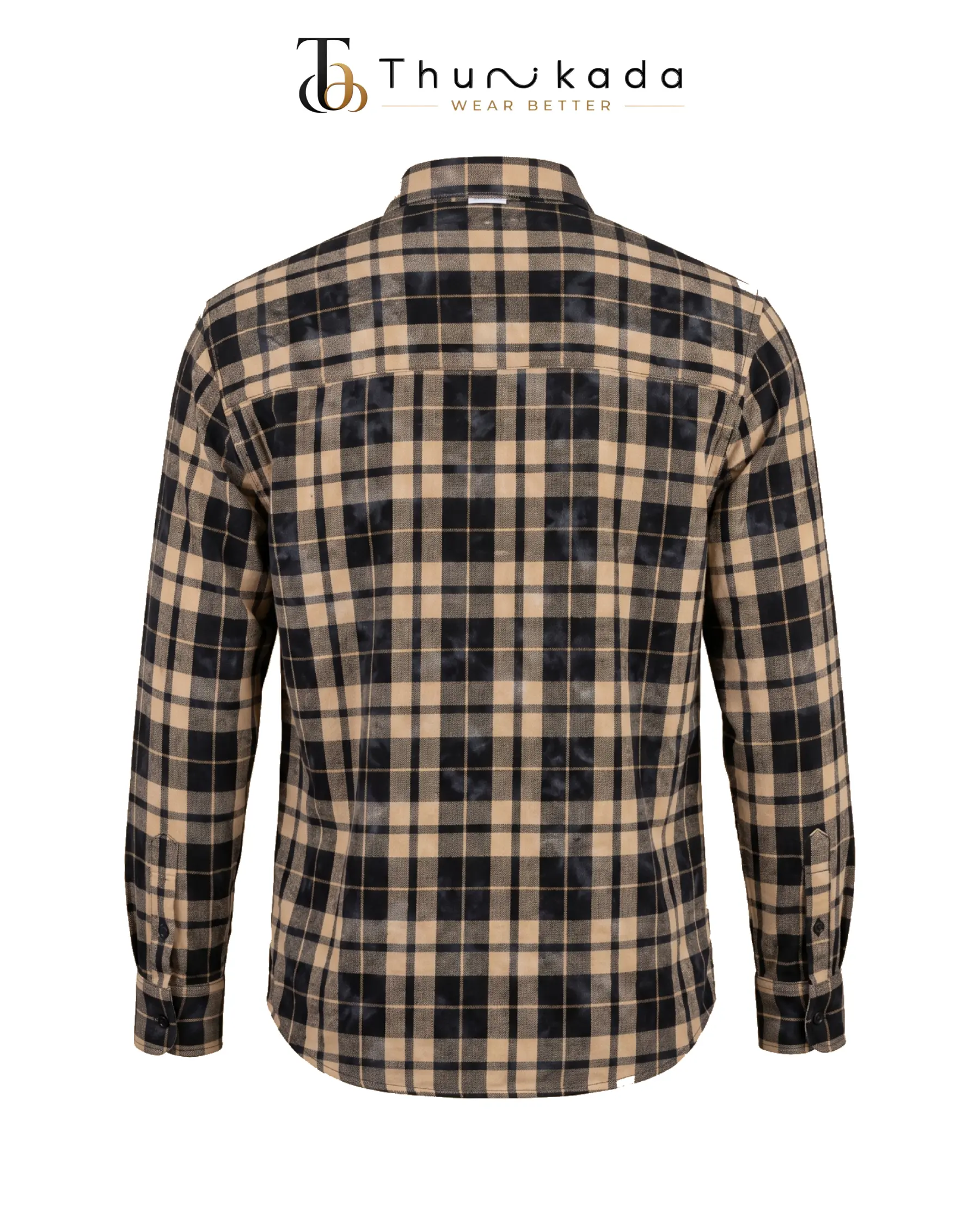 Acid Wash - Grid Shirt(Khaki & Espresso) thumbnail 3