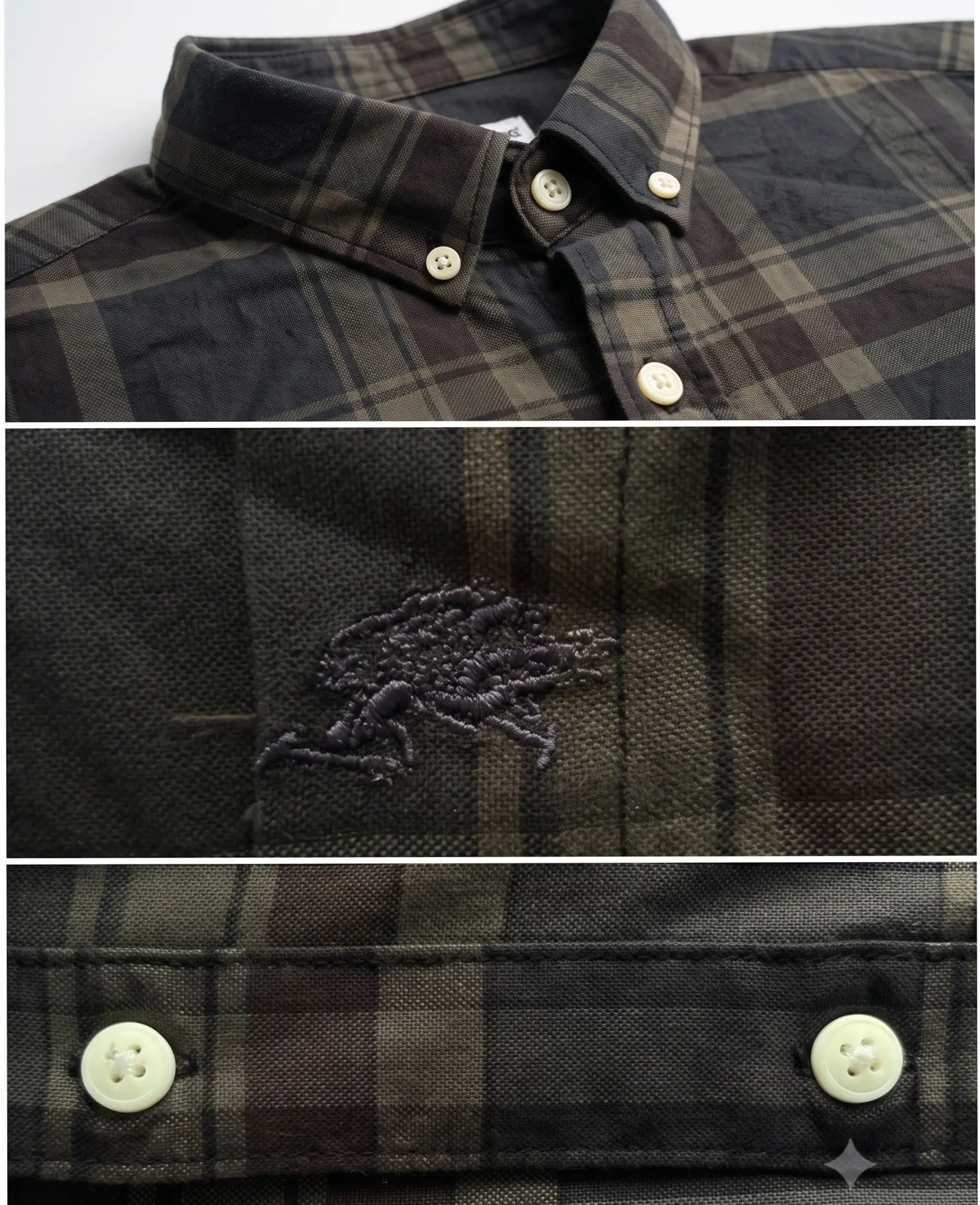 Shadow Check Flannel Shirt(Charcoal & Black) thumbnail 2