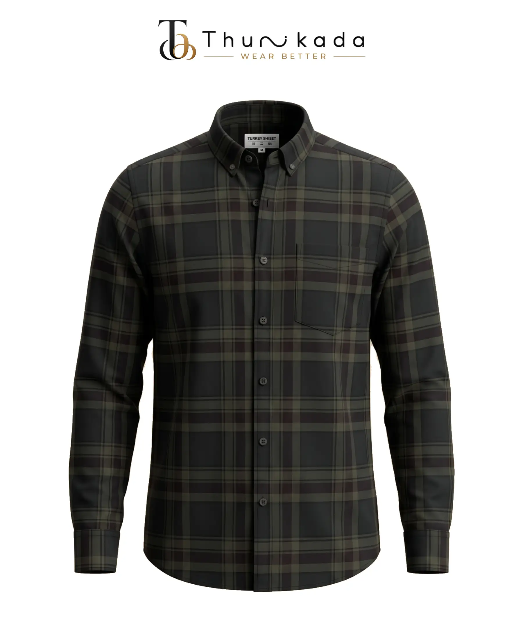 Shadow Check Flannel Shirt(Charcoal & Black) thumbnail 1