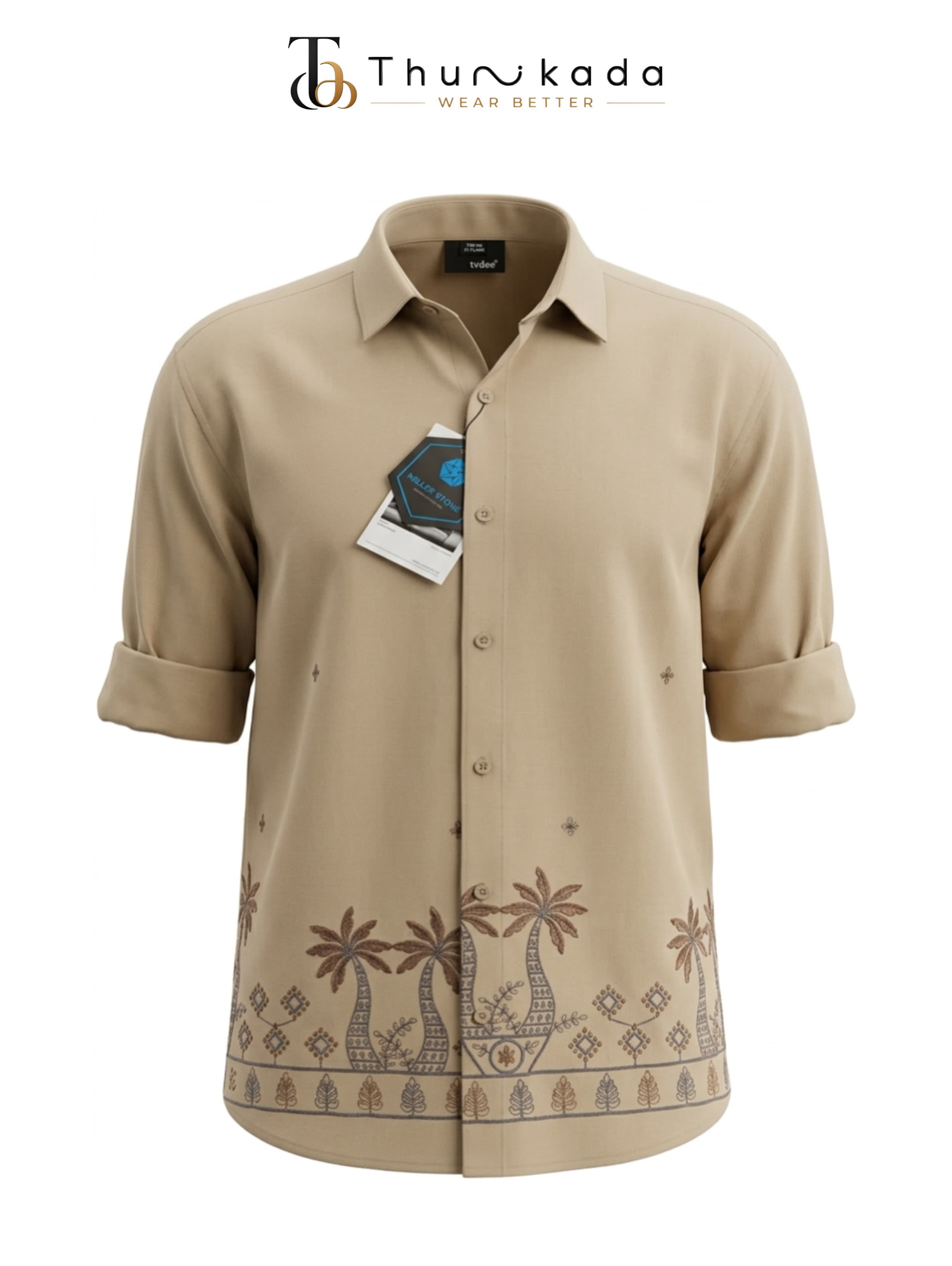 Palm Breeze Embroidered Shirt