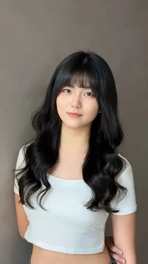 韓式大波浪燙｜黑色長髮女人味造型