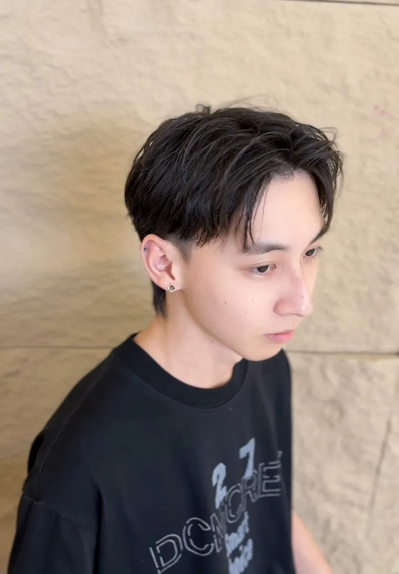 男生韓系中分｜黑髮自然層次瀏海造型｜Leo｜TiAM 桃園民生店