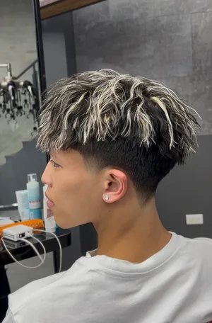 男生漂染歐美捲｜亮金挑染蓬鬆短髮｜繁豪Fan｜TiAM 中壢延平店 32