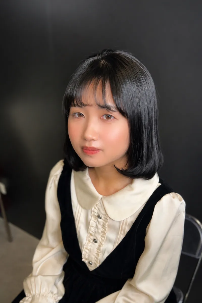 中壢短髮剪髮｜黑色鮑伯齊瀏海內彎｜Ann｜TiAM 中壢延平店
