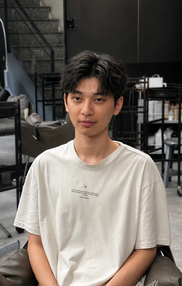 中壢男生剪髮｜黑髮紋理短髮空氣感｜Ann安安真心為你好｜TiAM 中壢延平店