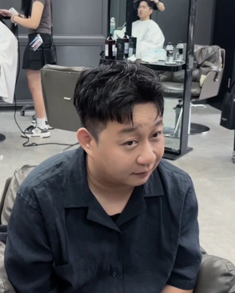 中壢男生燙髮｜黑髮前刺 兩側推短｜Ann安安真心為你好｜TiAM 中壢延平店