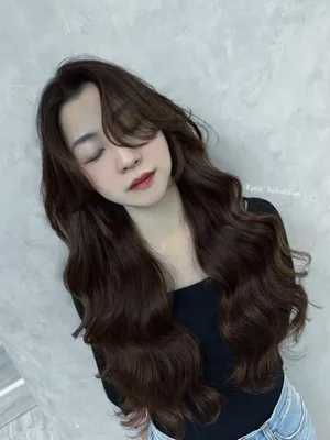 韓系大波浪燙長髮｜棕色中分浪漫捲度｜Katie 凱蒂｜TiAM 中壢中平店 2